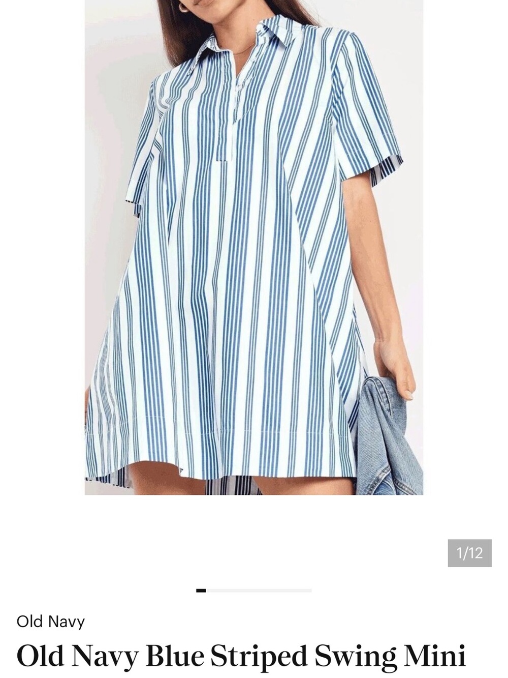 Old Navy Blue and White Striped Swing Dress